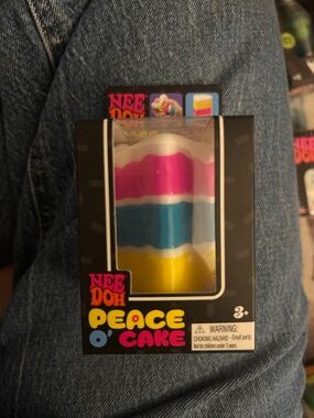 NeeDoh Peace O' Cake Kids Toy - Pink, Blue & Yellow